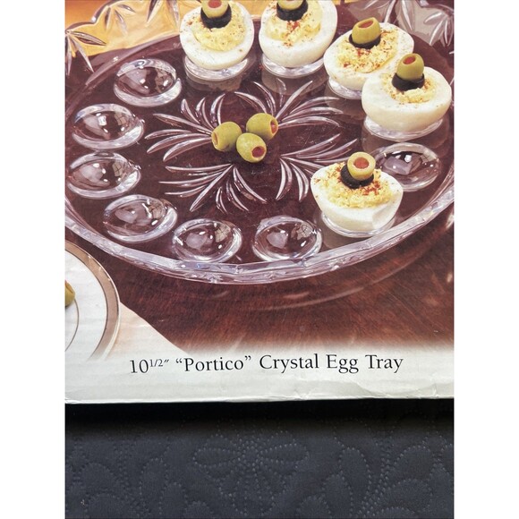 Fifth Avenue Crystal Egg Tray 10 1/2" Round Glass Platter NIB Made In Japan Home - Picture 4 of 10